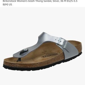 Birkenstock Women's GIzeh Thong Sandal, Silver size 9 
Good preloved condition